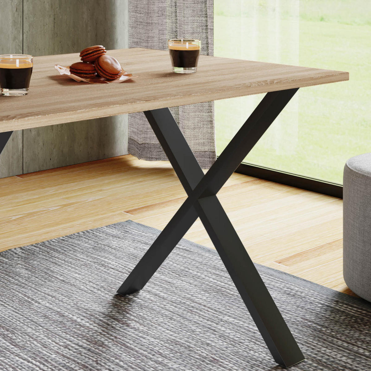ESSTISCH in Holzwerkstoff 80/80/76 cm   - Schwarz/Sonoma Eiche, Basics, Holzwerkstoff (80/80/76cm) - MID.YOU