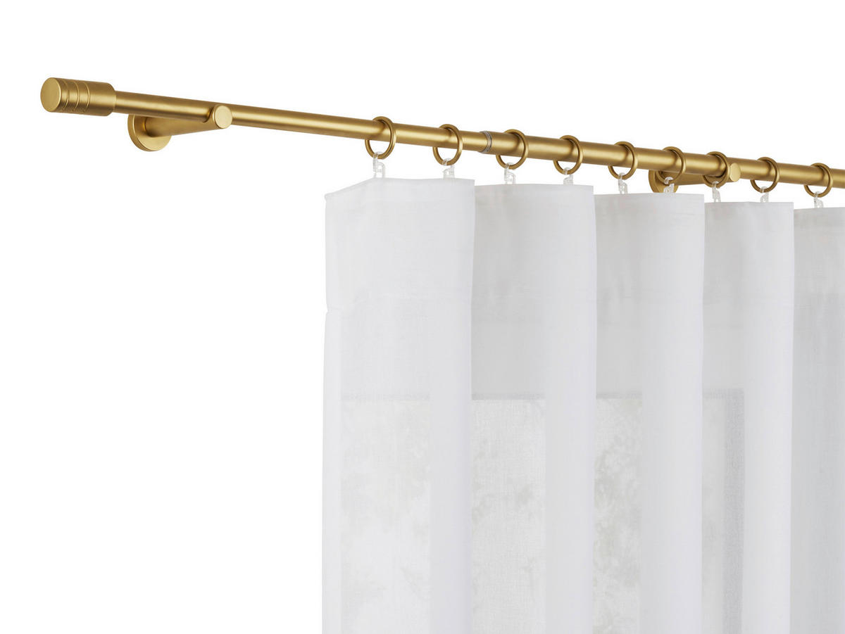 VORHANGSTANGENSET  120 cm  - Goldbraun, Basics, Metall (120cm)