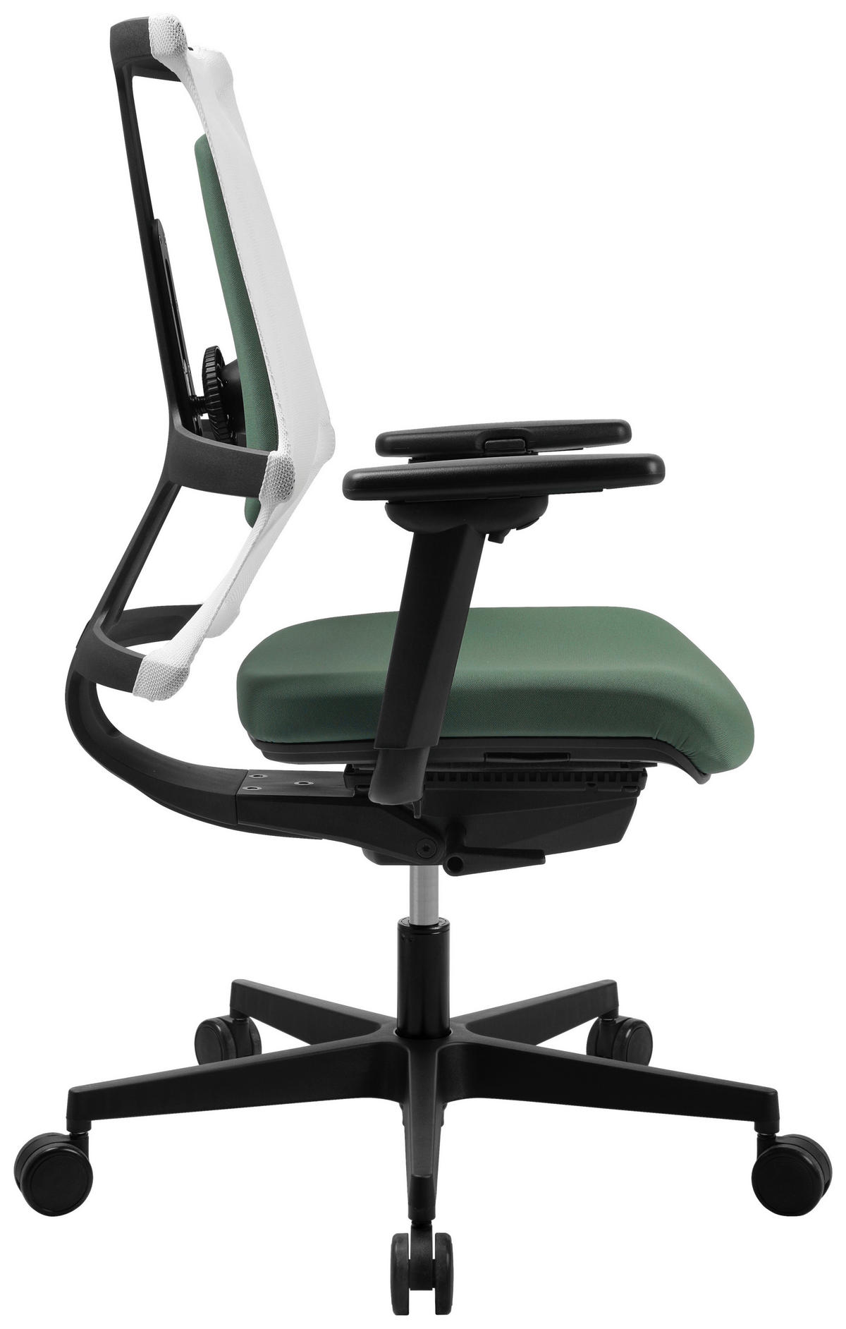 DREHSTUHL Flachgewebe Grün, Weiß  - Schwarz/Weiß, MODERN, Kunststoff/Textil (47/100-112/45-51cm) - Topstar