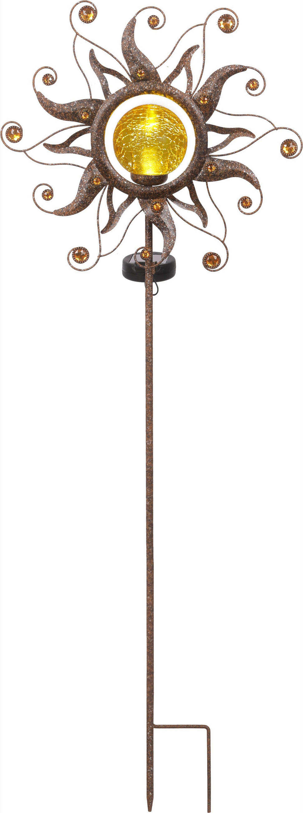 SOLÁRNÍ SVÍTIDLO, 31,5/7,5/91 cm - rezavá, Trend, kov/plast (31,5/7,5/91cm) - Ambia Garden