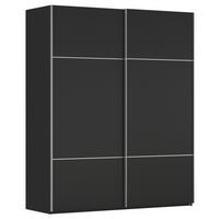 ORMAR S KLIZNIM VRATIMA crna   - crna/boje aluminija, Konvencionalno, drvni materijal/metal (162/223/68cm) - Novel