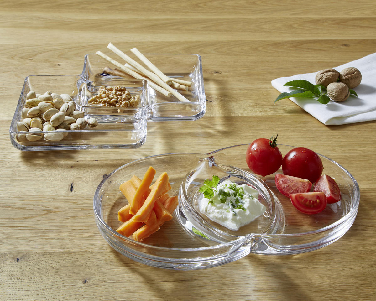 SNACKSCHALE Sezione   - Transparent, Design, Glas (32/4,1/21,9cm) - Leonardo