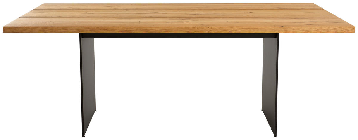 ESSTISCH Eiche furniert rechteckig Anthrazit, Eichefarben  - Eichefarben/Anthrazit, Design, Holz/Metall (200/110/75cm) - Venjakob