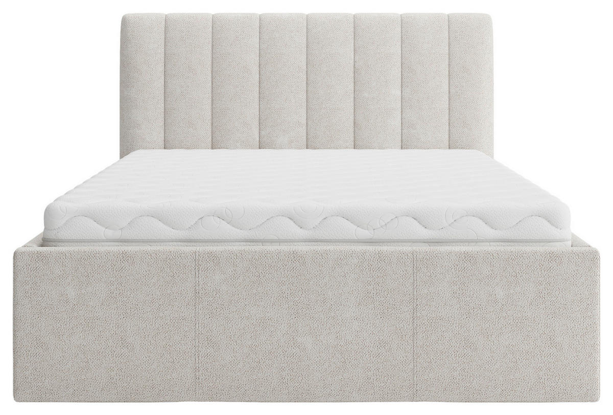 POLSTERBETT Matratze, Lattenrost, Bettkasten 160/200 cm  in Creme  - Creme, Trend, Holz/Textil (160/200cm) - Boxxx