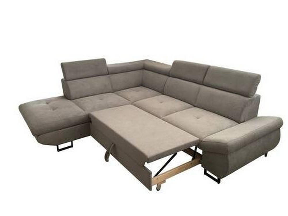 SJEDEĆA GARNITURA tekstil  siva   - siva/crna, Moderno, tekstil/metal (241/274cm) - Hom`in