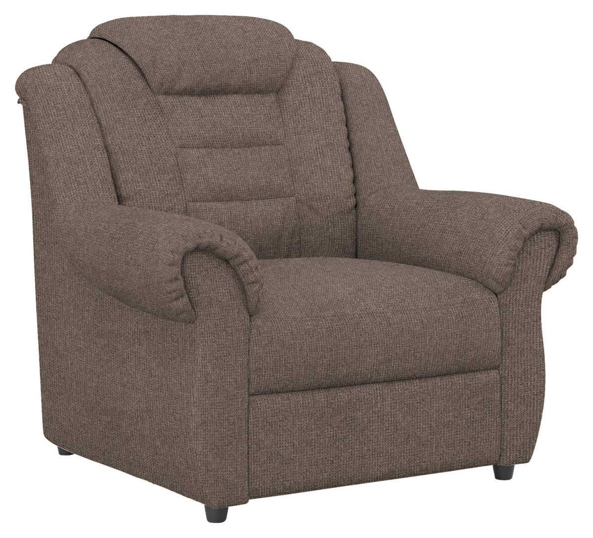 SESSEL in Chenille Taupe  - Taupe/Schwarz, Konventionell, Kunststoff/Textil (104/102/101cm) - Livetastic