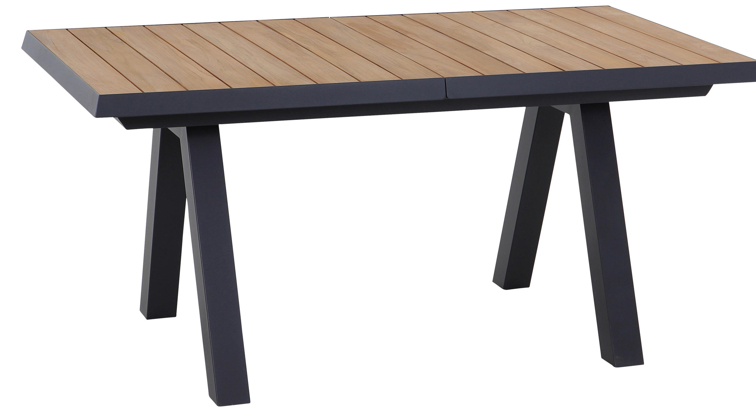 Siena Garden Gartentisch Anthrazit, Teak 90x77x160-200 cm
