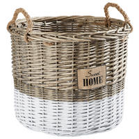 KORB  - Weiß/Grau, Basics, Holz/Textil (50/40cm) - Landscape