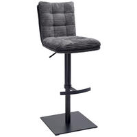 BARHOCKER in Metall, Textil Blaugrau  - Blaugrau/Schwarz, Design, Textil/Metall (43/90-116/57cm) - Stylife