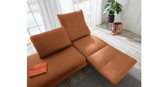 RÉCAMIERE in Echtleder Cognac - Chromfarben/Cognac, Design, Leder/Metall (209/85-109/95-16cm) - Dieter Knoll