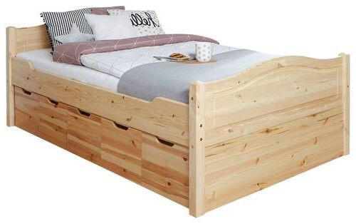 POSTEĽ S ÚLOŽNÝM PRIESTOROM 140/200 cm, prírodné farby - prírodné farby, Modern, drevo (140/200cm) - MID.YOU