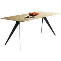 ESSTISCH Eiche massiv rechteckig Schwarz, Eichefarben  - Eichefarben/Schwarz, LIFESTYLE, Holz/Metall (160/90/75cm) - Linea Natura