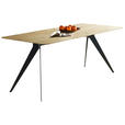 ESSTISCH Schwarz, Eichefarben rechteckig  in verschiedenen Größen erhältlich, Variantenauswahl  - Eichefarben/Schwarz, LIFESTYLE, Holz/Metall (160/90/75cm) - Linea Natura