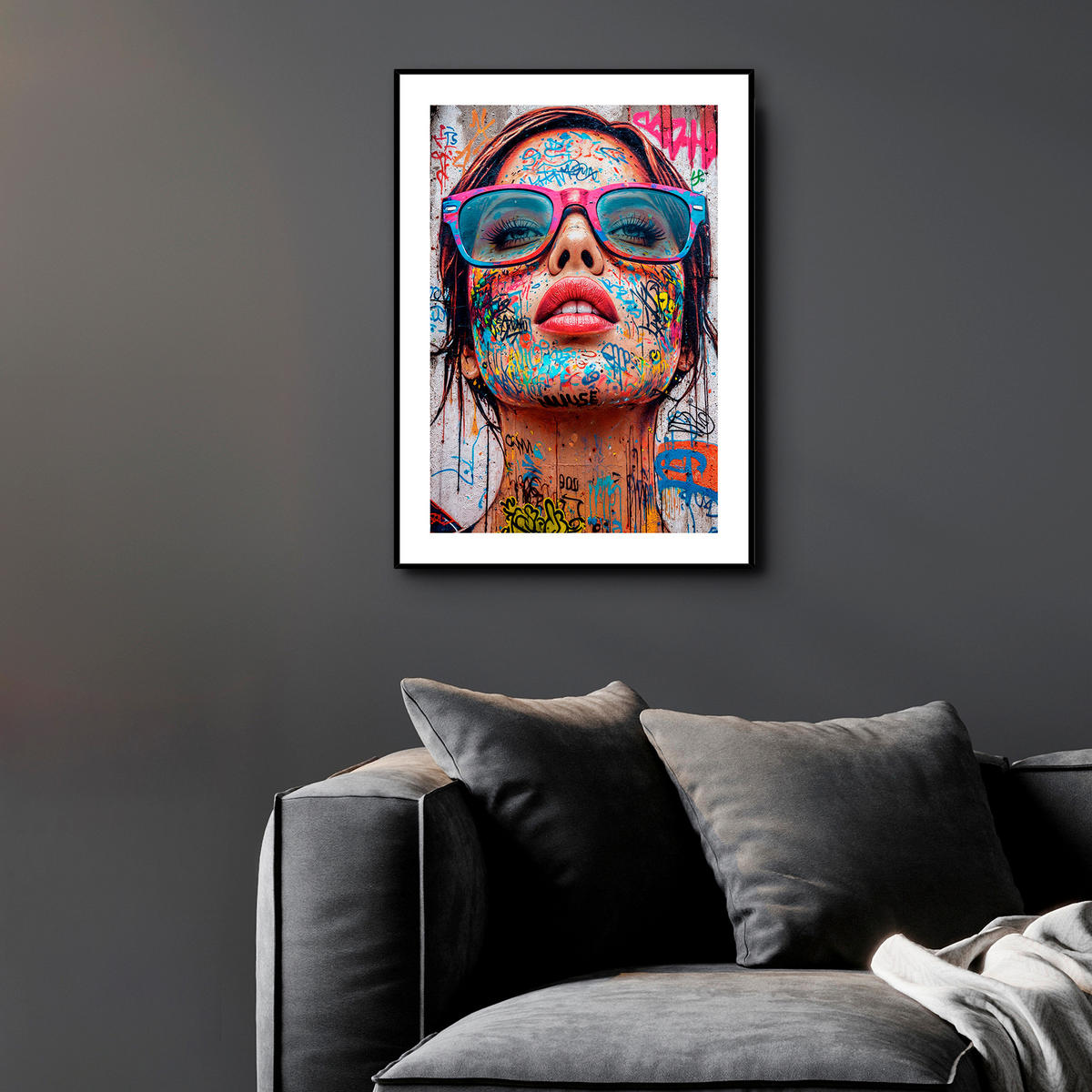 KUNSTDRUCK Frauen 50/70 cm  - Multicolor/Schwarz, Trend, Holzwerkstoff (50/70cm) - Monee