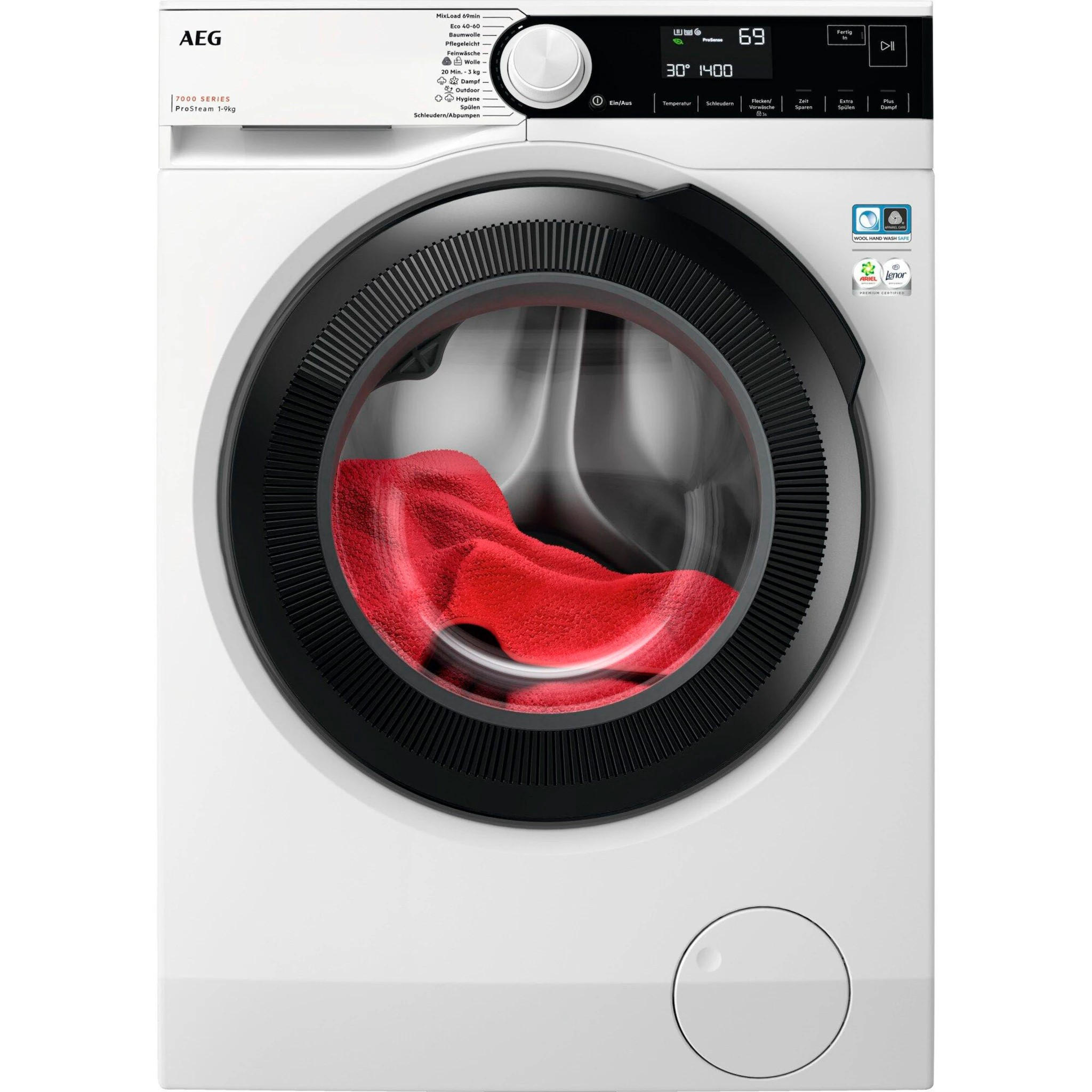 WASCHMASCHINE LR7A70490   - Schwarz/Weiß, Basics, Kunststoff/Metall (59,7/84,4/66cm) - AEG