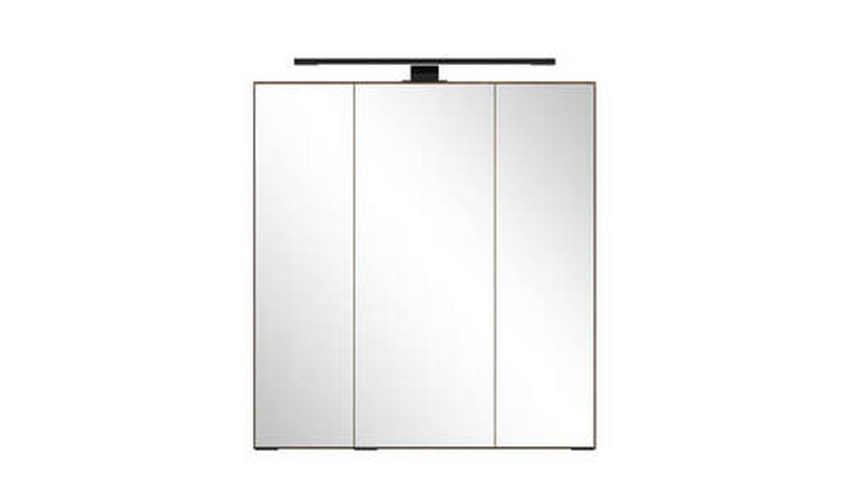 SPIEGELSCHRANK 60/64/20 cm  - Dunkelbraun/Schwarz, Natur, Glas/Holzwerkstoff (60/64/20cm) - Held