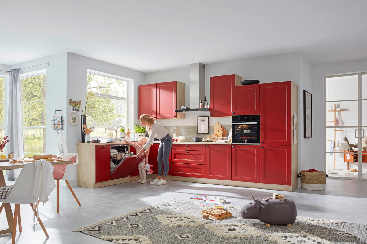 EINBAUKÜCHE   - Rot, Design, Holzwerkstoff - Dieter Knoll