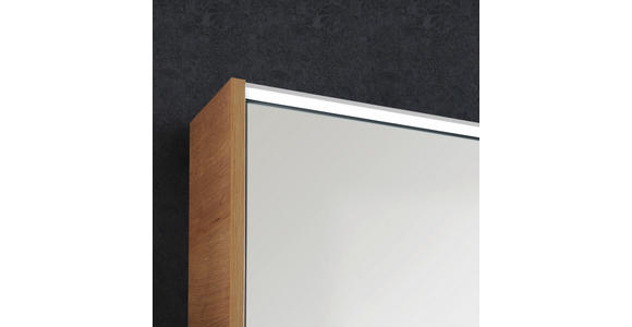 SPIEGELSCHRANK 110/68,3/16 cm  - Eichefarben/Alufarben, MODERN, Glas/Holzwerkstoff (110/68,3/16cm) - Voleo