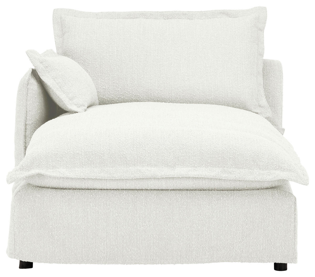 HUSSEN-ECKSOFA Weiß Flachgewebe, Bouclé  - Schwarz/Weiß, Trend, Textil/Metall (165/295cm) - Livetastic