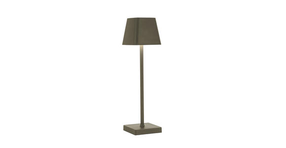 AKKU-TISCHLEUCHTE Lino 10/38 cm - Grau, Design, Kunststoff/Metall (10/38cm) - Novel