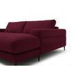 ECKSOFA  in Flachgewebe Rot  253/177 cm  - Rot/Schwarz, Design, Textil/Metall (253/177cm) - Dieter Knoll