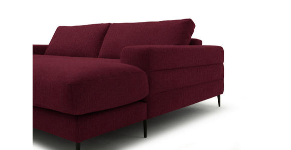 ECKSOFA  in Flachgewebe Rot  253/177 cm  - Rot/Schwarz, Design, Textil/Metall (253/177cm) - Dieter Knoll