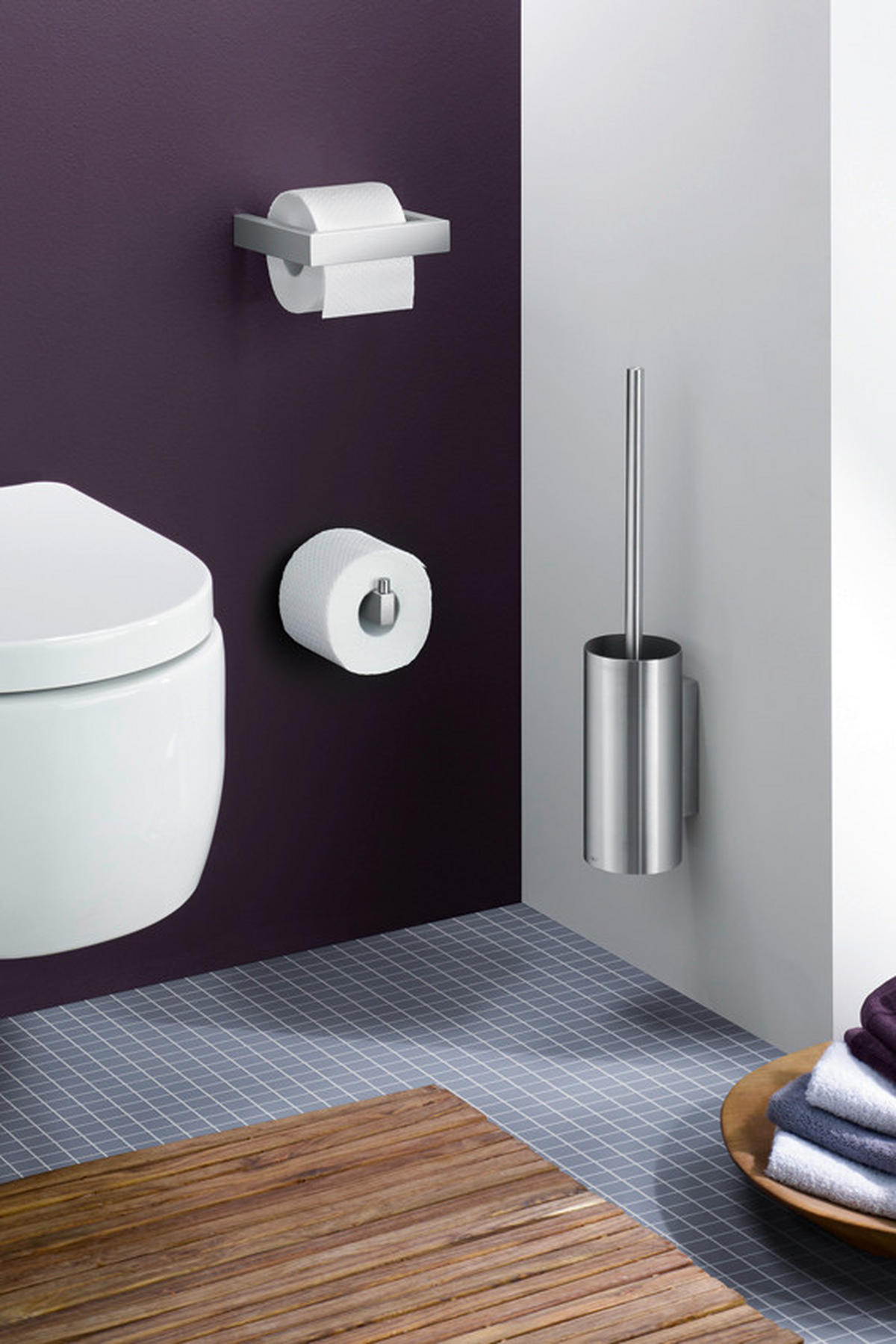 TOILETTENPAPIERHALTER - Edelstahlfarben, Basics, Metall (1,5/4,2/13cm) - Zack