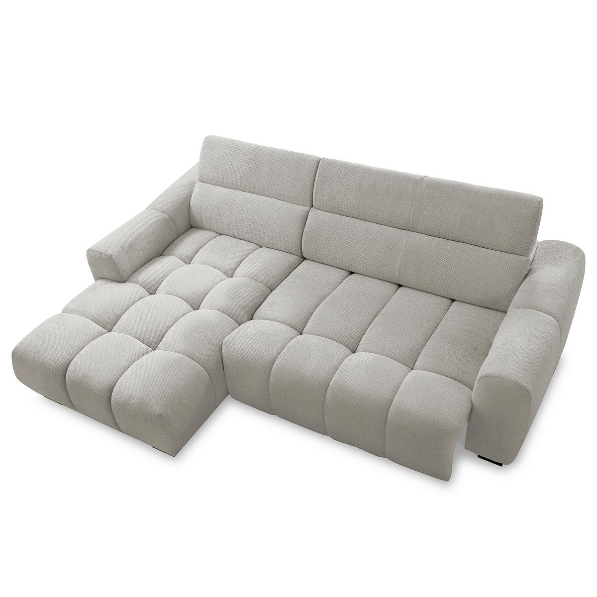 ECKSOFA  Webstoff Greige  - Greige/Schwarz, Design, Kunststoff/Textil (177/274cm) - Livetastic