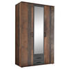 DREHTÜRENSCHRANK 120/196/53,5 cm 3-türig Akaziefarben, Schieferfarben  - Schieferfarben/Akaziefarben, Basics, Glas/Holzwerkstoff (120/196/53,5cm) - MID.YOU
