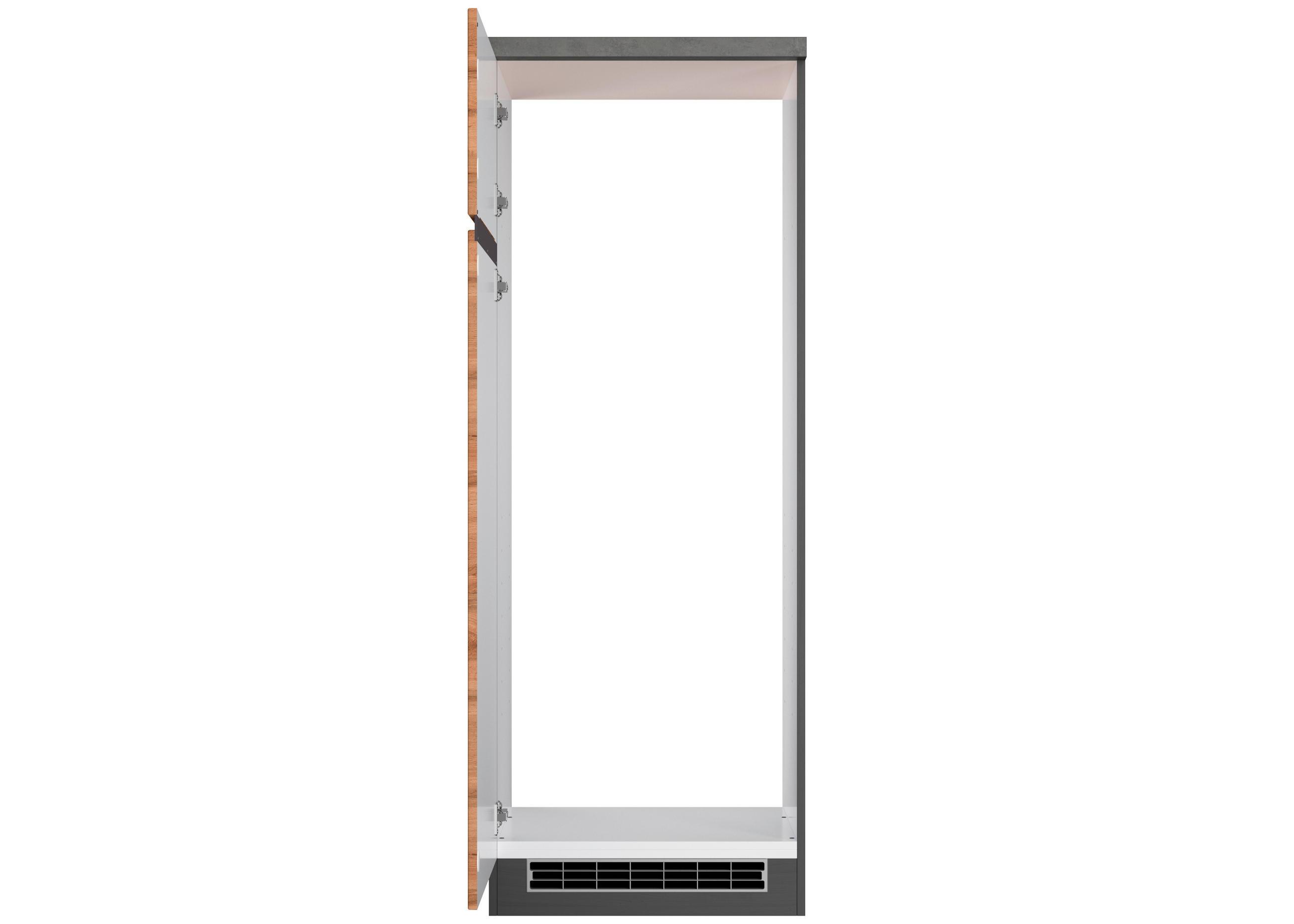 GERÄTEUMBAUSCHRANK 60/166/60 cm  in Graphitfarben, Eiche Wotan  - Eiche Wotan/Graphitfarben, Design, Holzwerkstoff (60/166/60cm) - Held