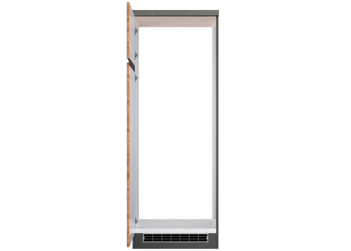 GERÄTEUMBAUSCHRANK 60/166/60 cm  in Graphitfarben, Eiche Wotan  - Eiche Wotan/Graphitfarben, Design, Holzwerkstoff (60/166/60cm) - Held