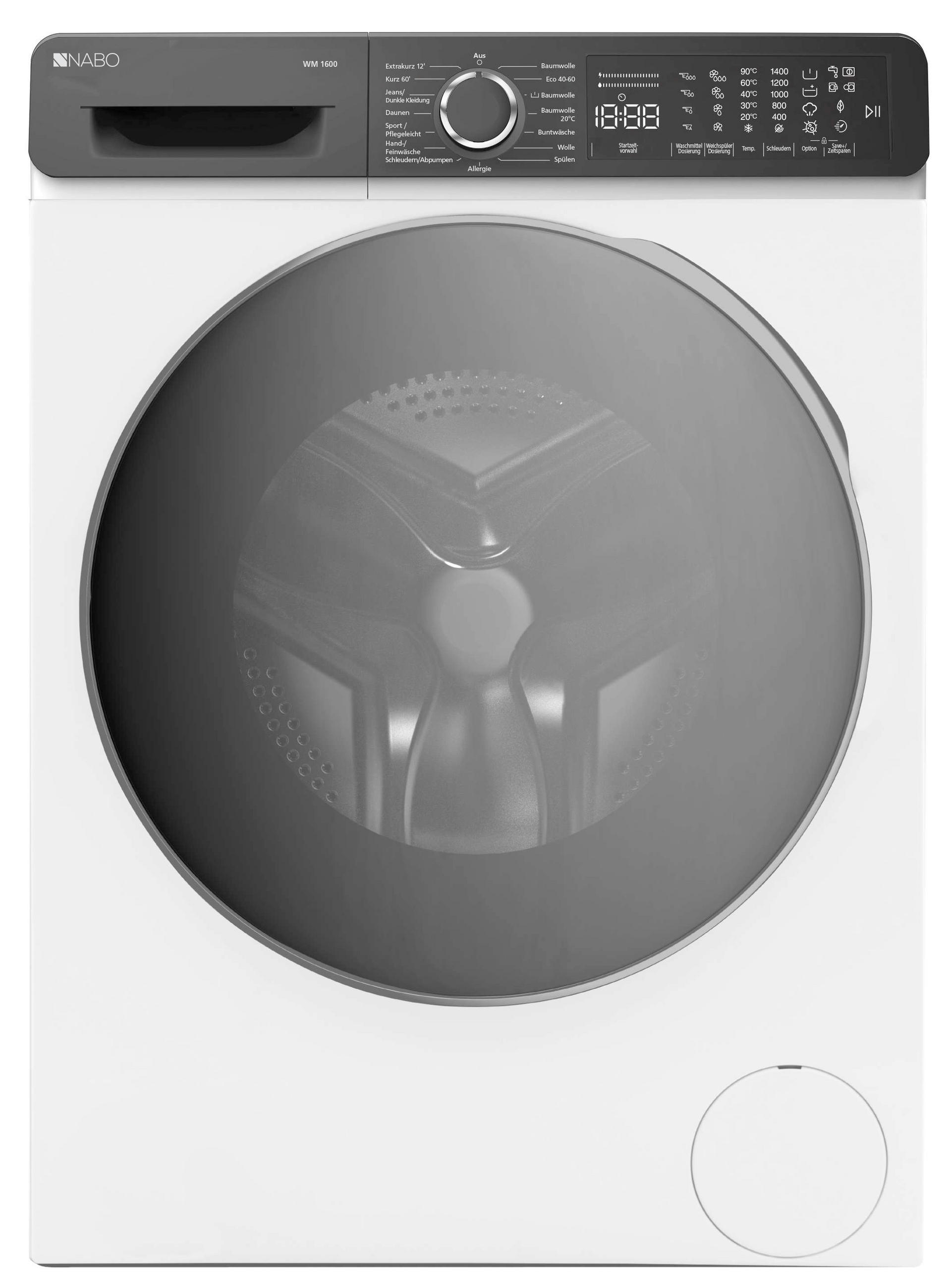 WASCHMASCHINE WM 1600   - Weiß, Basics, Metall (59,7/84,5/55,7cm) - Nabo