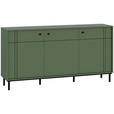 SIDEBOARD  in 160,2/81,8/37 cm  - Schwarz/Grün, MODERN, Holzwerkstoff/Kunststoff (160,2/81,8/37cm) - Carryhome