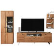 WOHNWAND 3-teilig  in Eichefarben  320/209/50 cm  - Eichefarben/Anthrazit, Natur, Glas/Holz (320/209/50cm) - Linea Natura