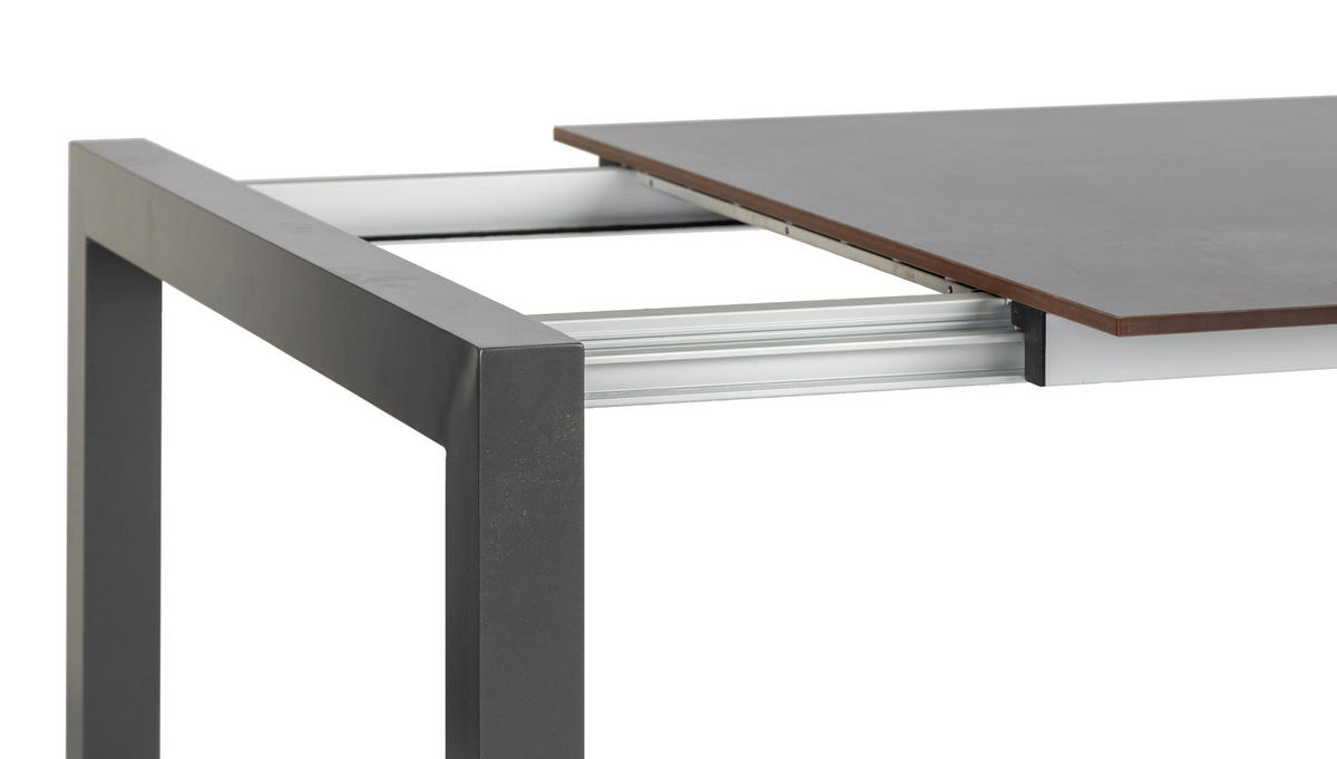 GARTENSET beschichtet Aluminium  - Schieferfarben/Anthrazit, Basics, Textil/Metall (160+60/98/72cm) - Acamp