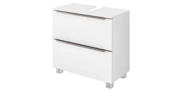 WASCHBECKENUNTERSCHRANK 60/55/35 cm - Silberfarben/Weiß, KONVENTIONELL, Holzwerkstoff/Kunststoff (60/55/35cm) - Xora