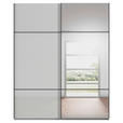 SCHWEBETÜRENSCHRANK 181/223/68 cm 2-türig Grau  - Schwarz/Grau, KONVENTIONELL, Glas/Holzwerkstoff (181/223/68cm) - Novel