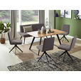 SITZBANK 180/87/64 cm  in Schwarz, Eichefarben, Dunkelbraun  - Eichefarben/Dunkelbraun, Design, Holz/Textil (180/87/64cm) - Voleo