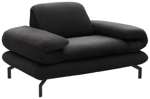 SESSEL mit Funktion Webstoff Anthrazit    - Anthrazit/Schwarz, Design, Textil/Metall (139 (197)/83 (110)/98cm) - LOOKS by W.Joop