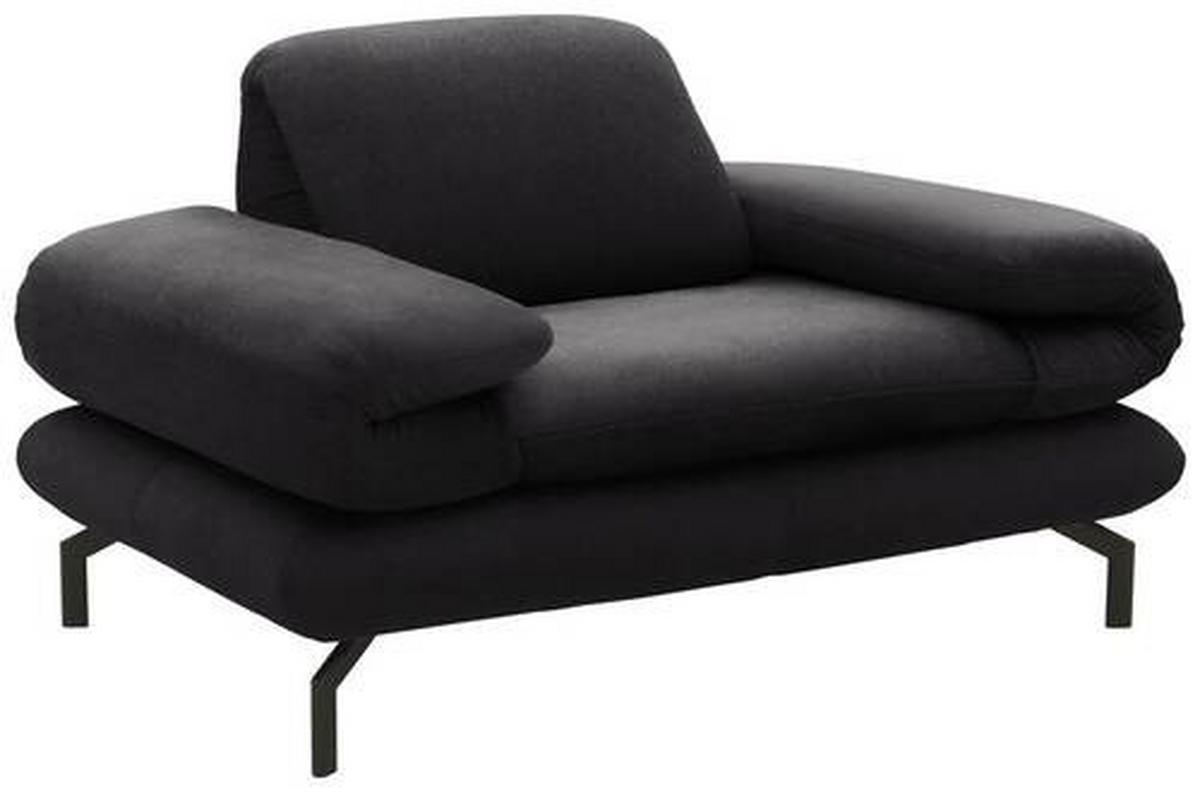 SESSEL mit Funktion in Webstoff Anthrazit  - Anthrazit/Schwarz, Design, Textil/Metall (139 (197)/83 (110)/98cm) - LOOKS by W.Joop