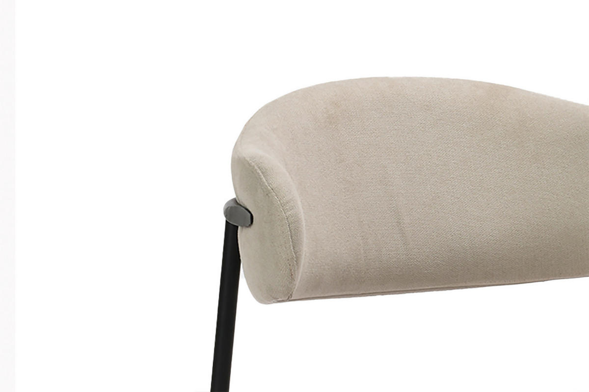 STUHL-SET 2 Stück  in Stahl Webstoff  - Taupe/Schwarz, Design, Textil/Metall (58/78/54,5cm) - MID.YOU