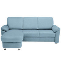 ECKSOFA in Flachgewebe Hellblau  - Chromfarben/Hellblau, Konventionell, Textil/Metall (163/250cm) - Beldomo System