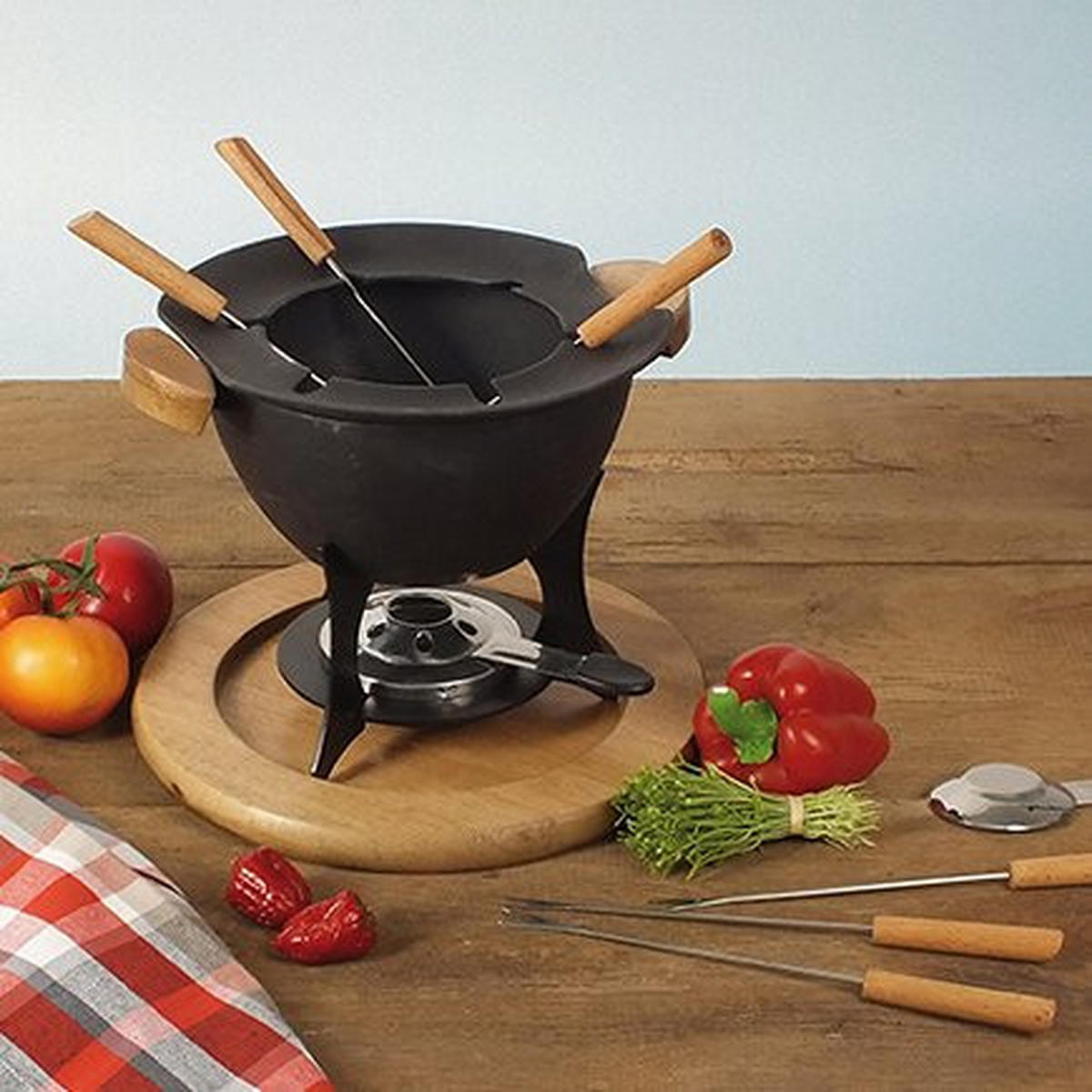 SET ZA FONDUE  - crna, Basics, metal (26,5/25,5cm) - Kela