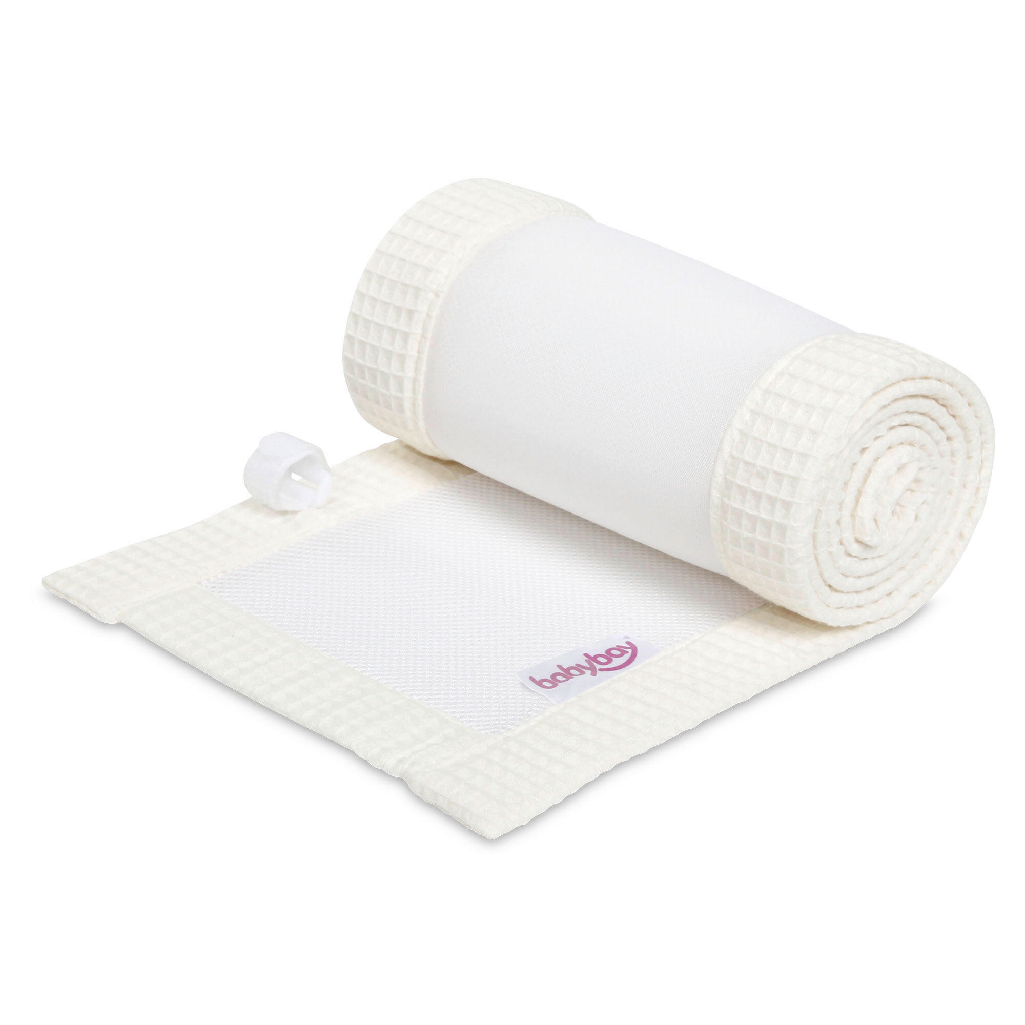 NESTCHEN babybay Nestchen 3D Mesh  - Weiß, Basics, Naturmaterialien (168/24/2cm) - Tobi