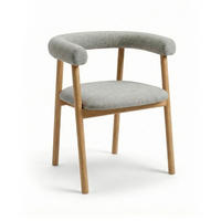 STOL MED ARMSTÖD  läderutbud, tygutbud   ekfärgad, blågrå  - blågrå/ekfärgad, Design, trä/plast (62/73/57cm) - Skovby