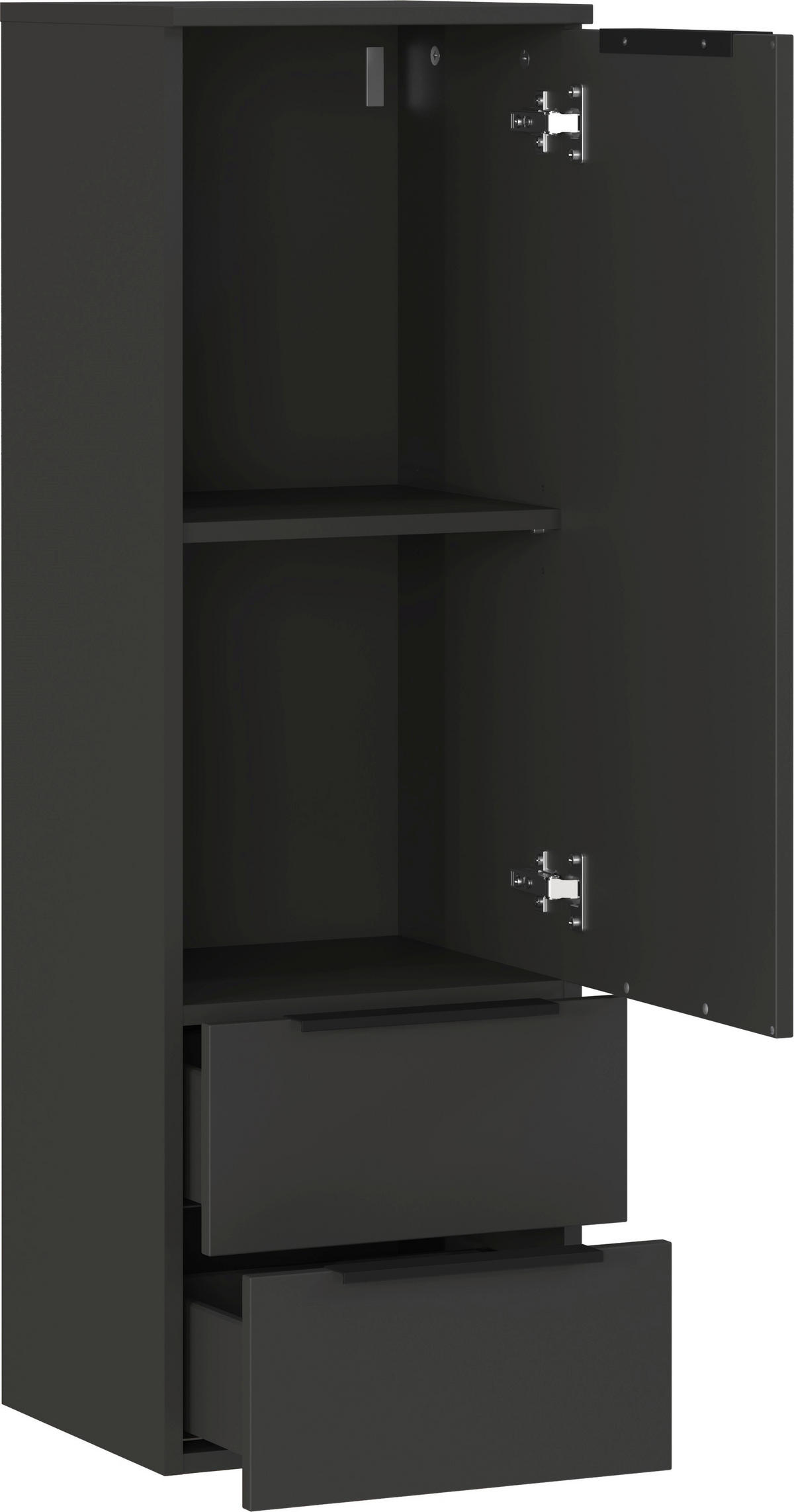MIDISCHRANK 36/111/34 cm  - Graphitfarben/Schwarz, MODERN, Holzwerkstoff/Metall (36/111/34cm) - Germania