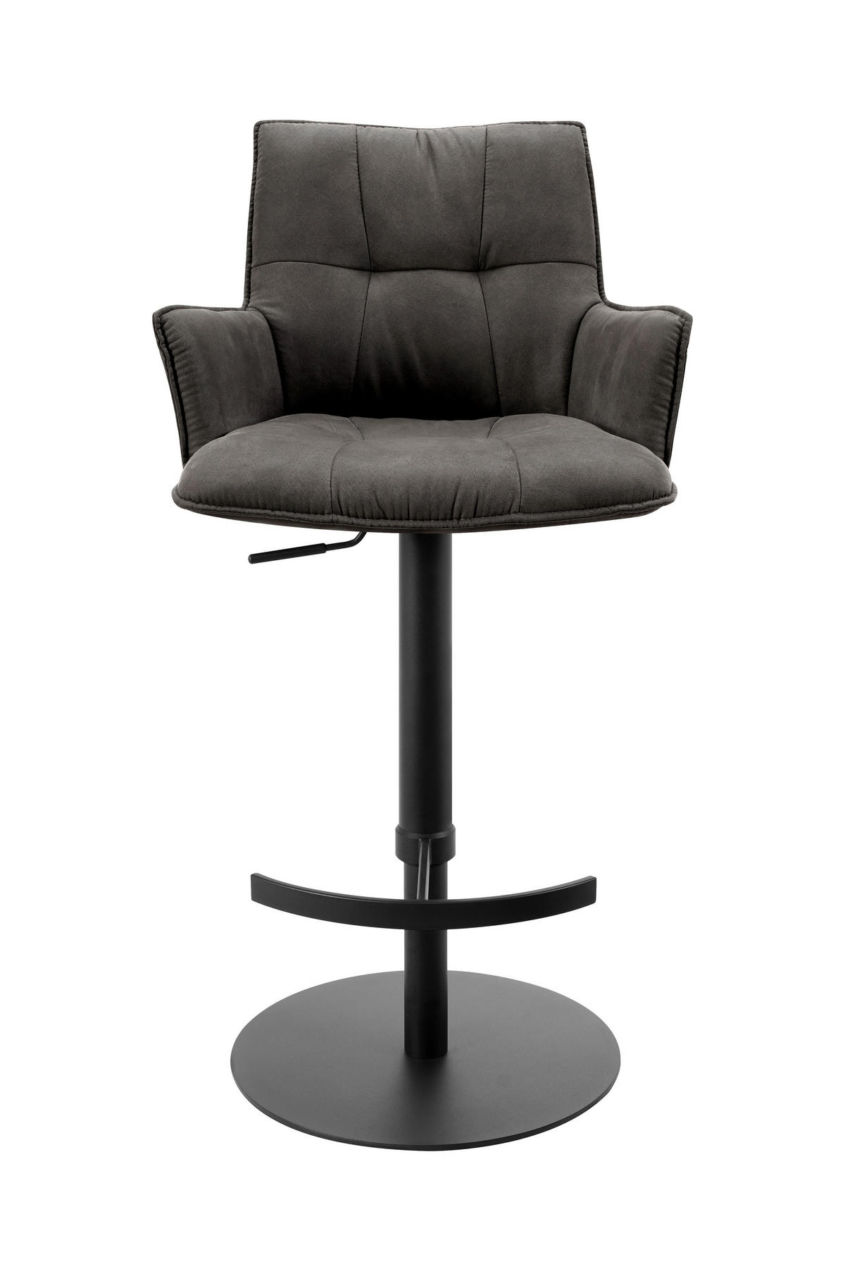 BARHOCKER in Metall, Textil Schwarz, Dunkelgrau  - Dunkelgrau/Schwarz, Design, Textil/Metall (56/100/56cm) - Novel
