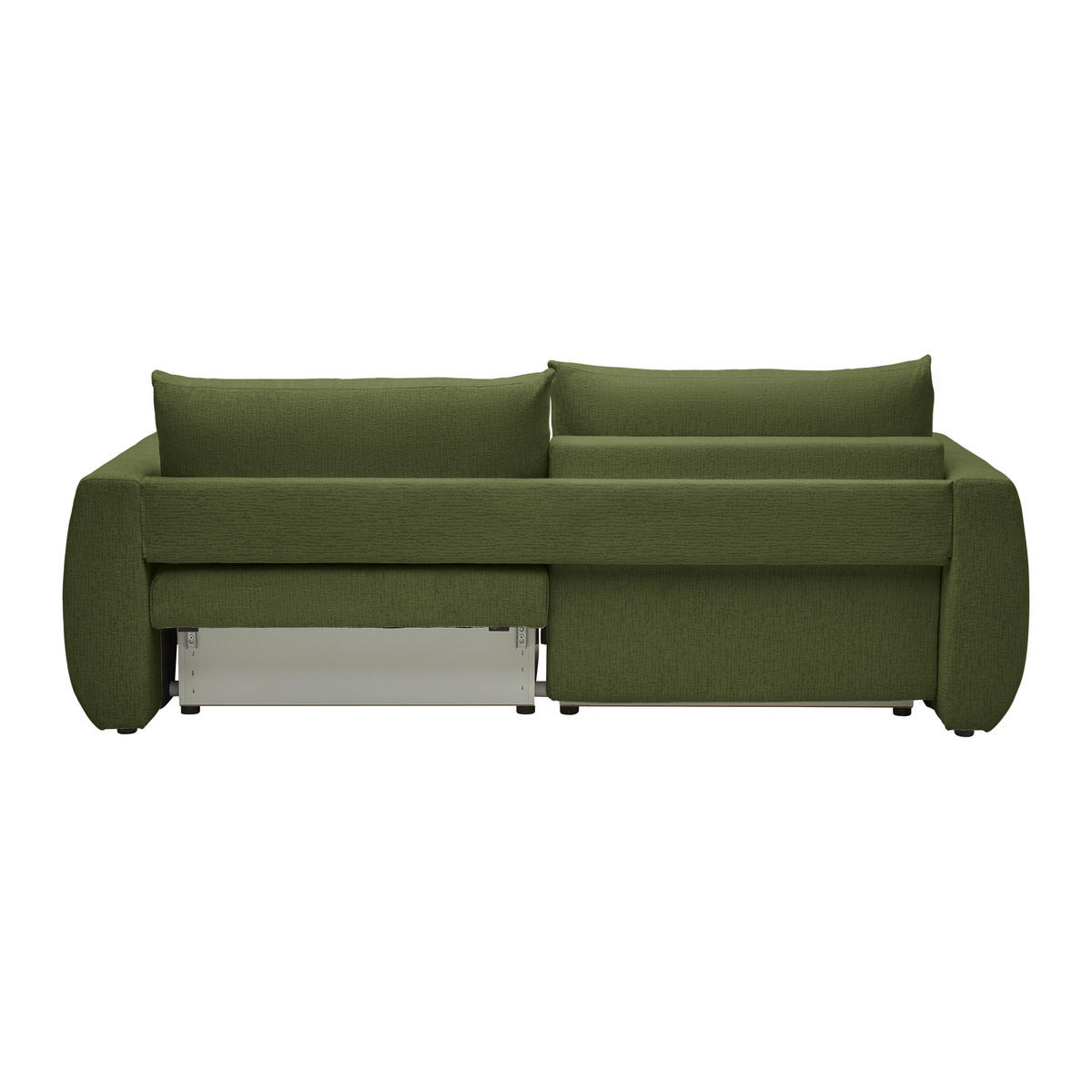 SCHLAFSOFA in Chenille, Jacquard Olivgrün  - Schwarz/Braun, Kunststoff/Textil (245/74-90/104cm) - MID.YOU