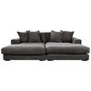 ECKSOFA FUNNY Grau Cord  - Schwarz/Grau, Basics, Kunststoff/Textil (285/195cm) - Livetastic