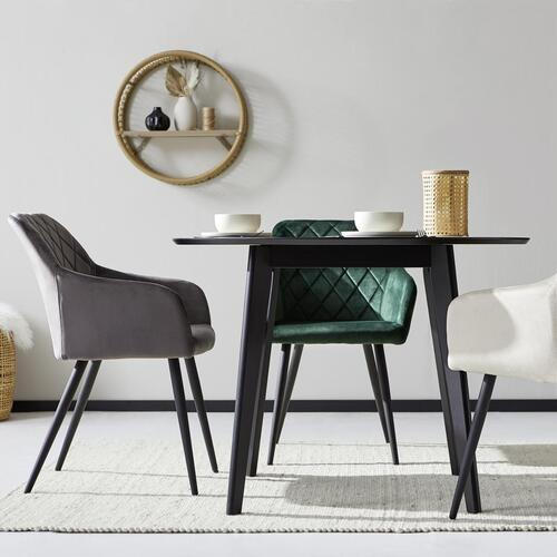 ARMLEHNSTUHL  in Eisen Samt  - Schwarz/Grau, Trend, Holz/Textil (54/86/60cm) - Livetastic